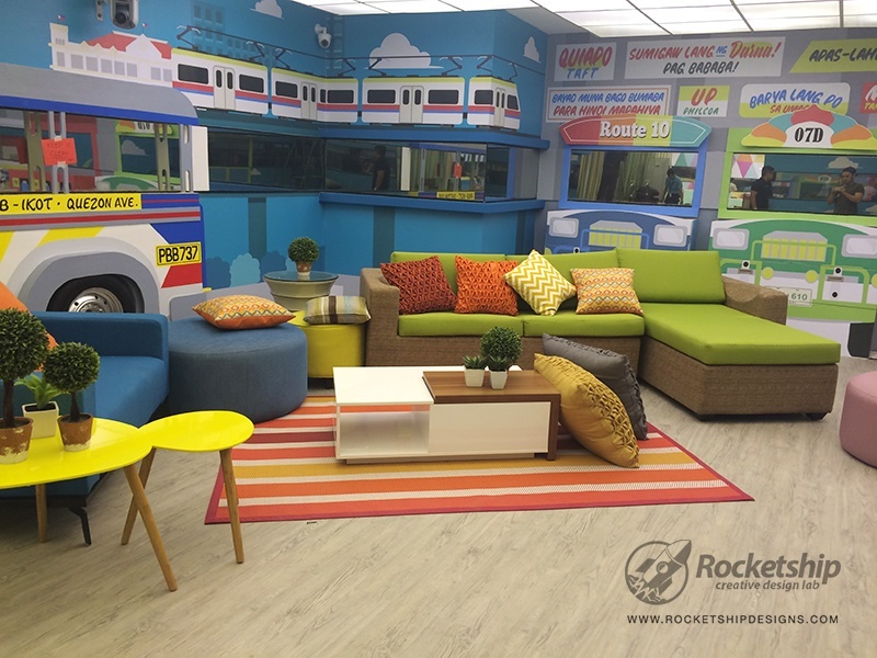 Rocketship Creative Design Lab, a leading graphic design studio in Manila, creates lively space design for Pinoy Big Brother 737.